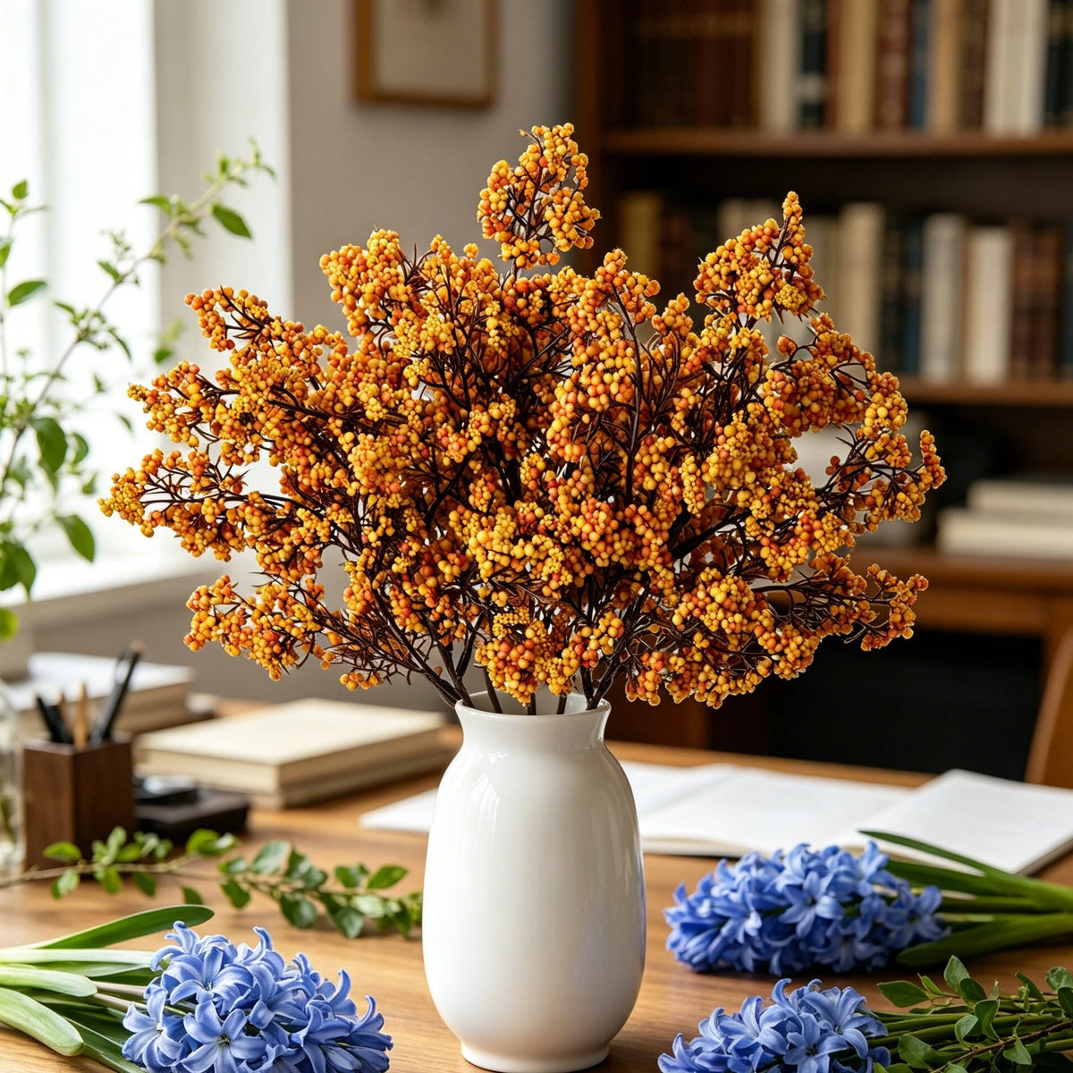 Artificial Winterberry Branch – Faux Floral Stem for Home Décor Artificial Floral Stem Axl