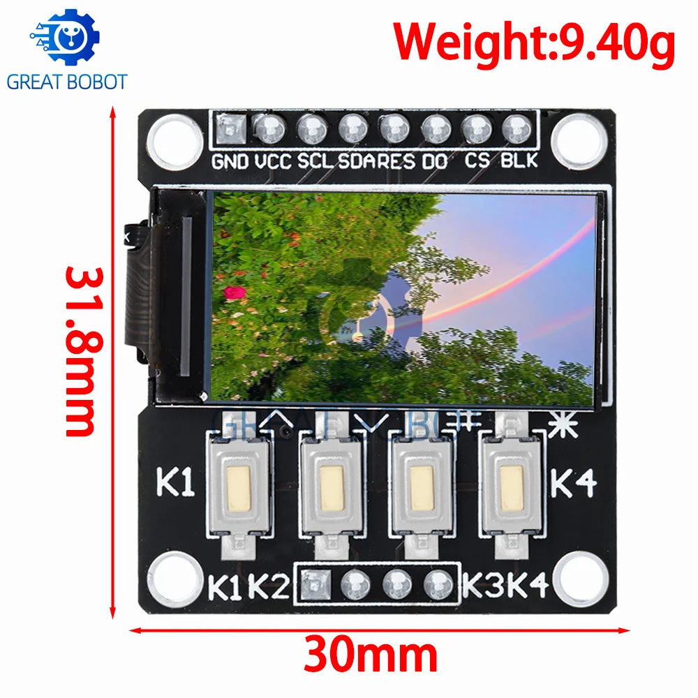 TFT Color LCD Module SPI 0.96–1.8" ST7735 ST7789 | 4-Key LCD Display Module Axl