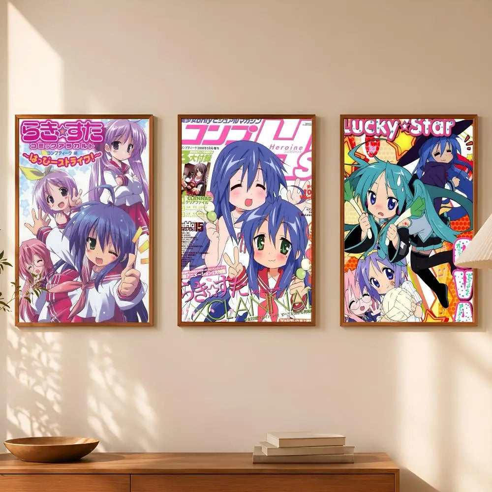 Lucky Star Anime Self-Stick HD Wall Poster – Waterproof PVC Anime Wall Poster Axl