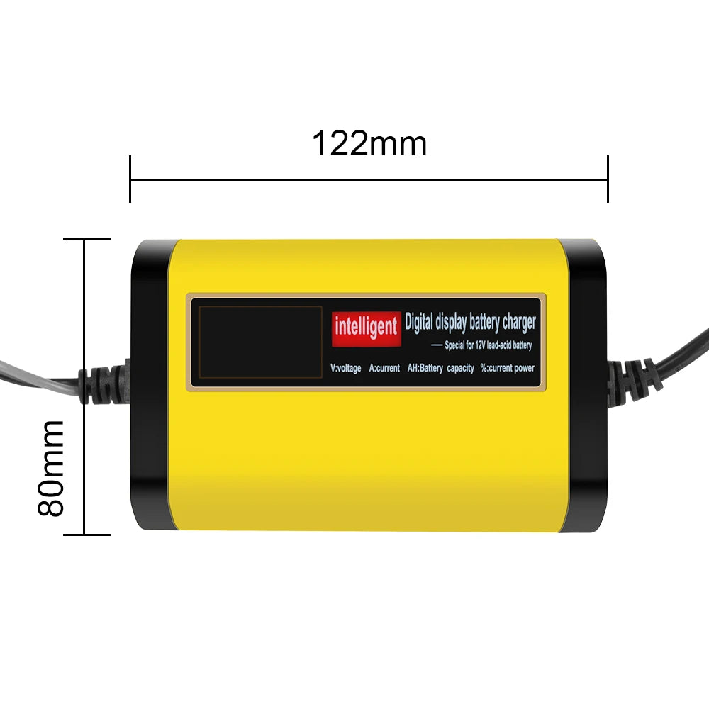 Automatic 2A Car Battery Charger – LCD Display, 12V Car Battery Charger Axl