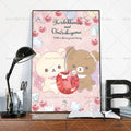 Cartoon Cat Rilakkuma Wall Poster – Waterproof Self-Adhesive Sticker Wall Art Poster Axl z6 50x70cm No Frame