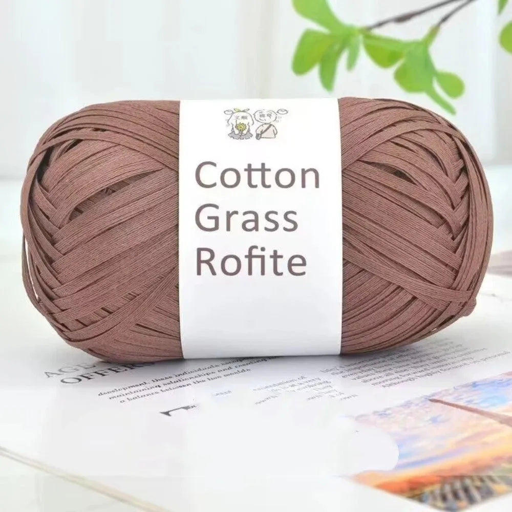 102M Multicolor Raffia Yarn for Crochet, Knitting & DIY Crafts Craft Yarn Axl Coffee