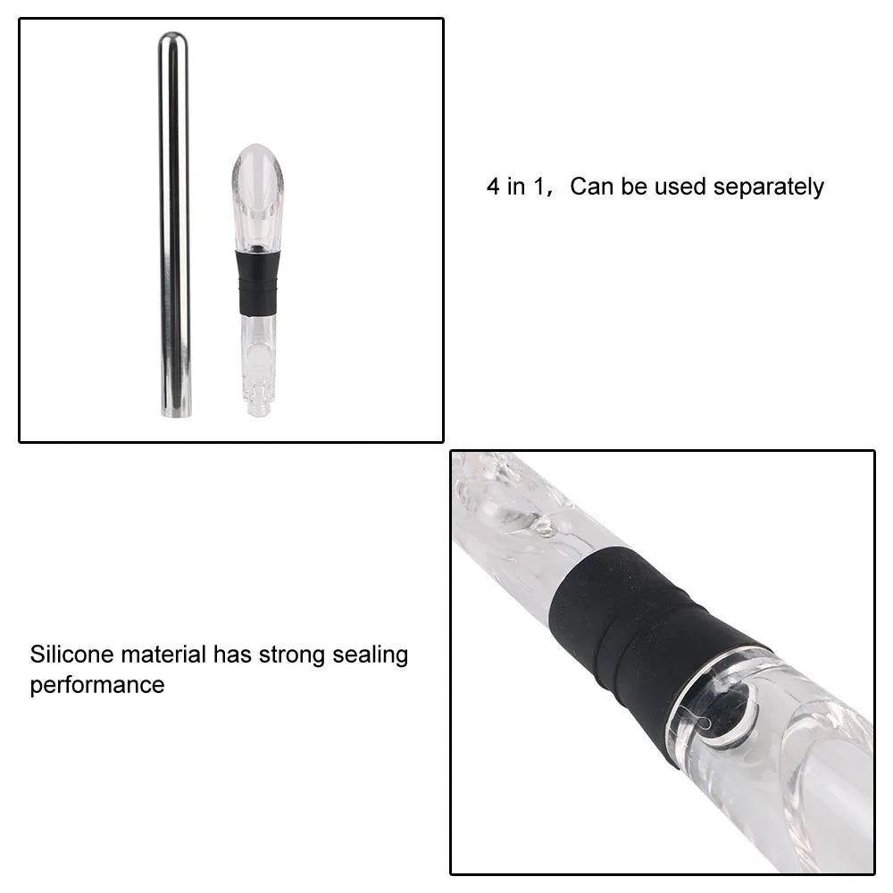 4-in-1 Wine Chiller Stick – Stainless Steel Cooler & Pourer Wine Chiller Stick Axl