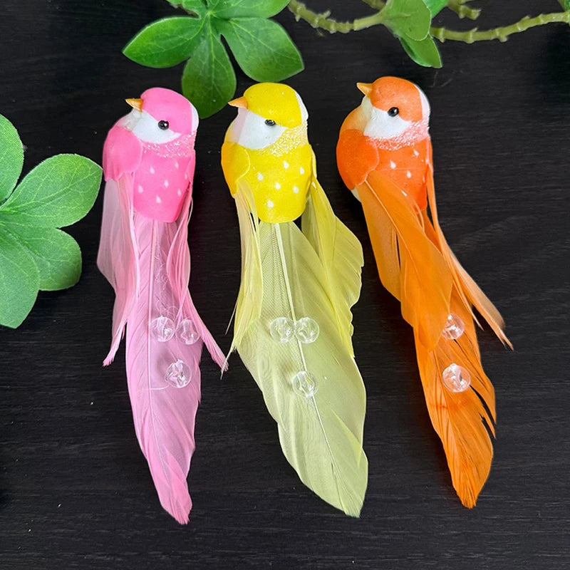 Artificial Foam Feather Mini Bird Figurine | DIY Craft Decor Bird Figurine Decor Axl
