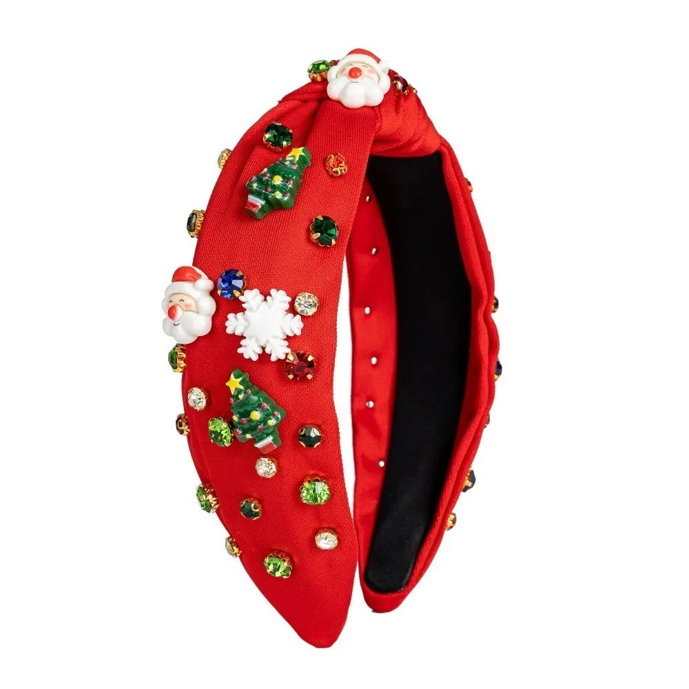 Rhinestone Christmas Hairband – Bow, Snowflake & Snowman Christmas Hairband Axl Style1