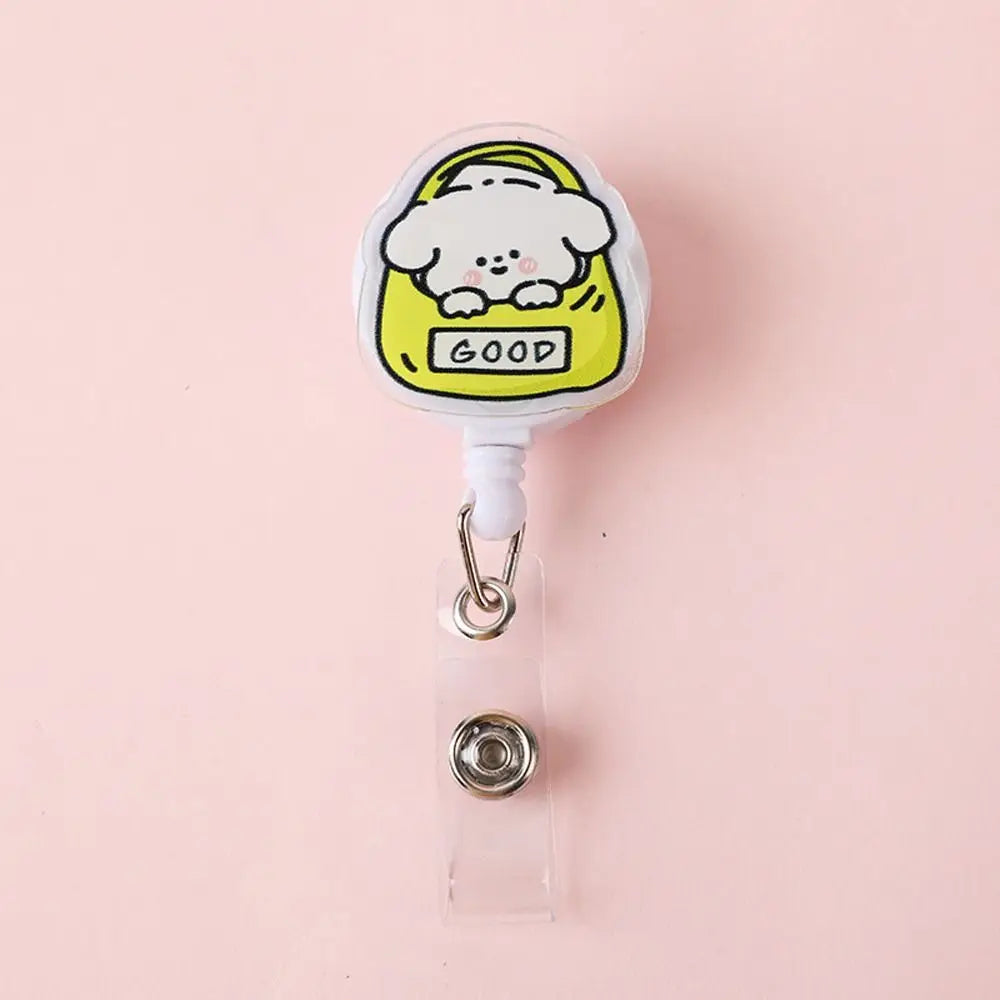 Retractable Badge Reel – Cartoon Acrylic ID Card Holder Clip Retractable Badge Reel Axl Style 11