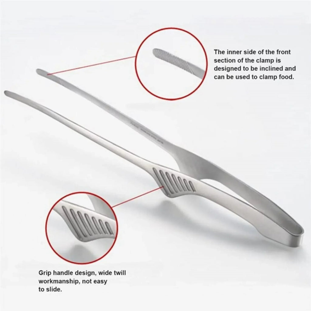 304 Stainless Steel Food Tongs – Long Handle BBQ & Kitchen Kitchen Tongs Axl