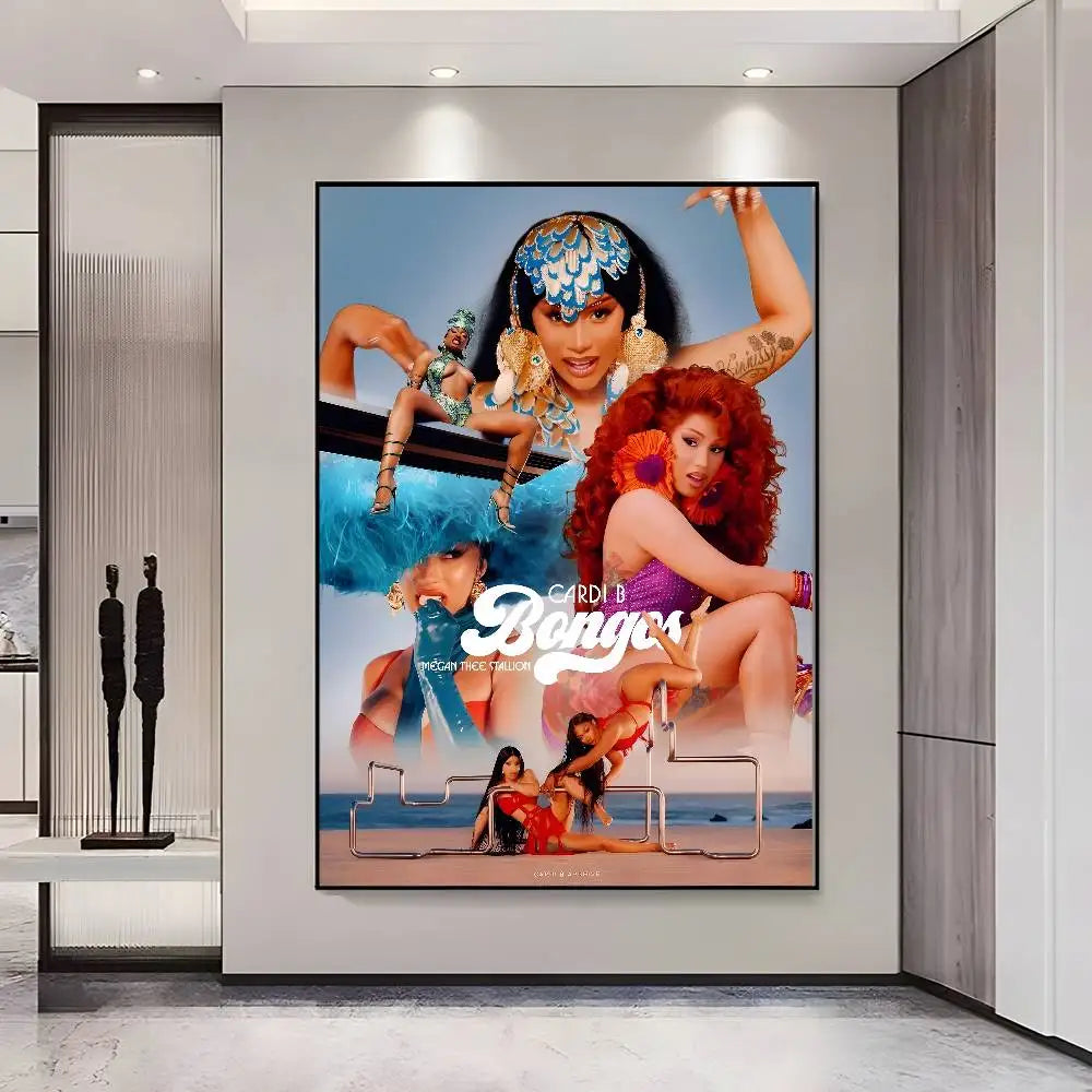 Cardi B HD Poster – Self-Adhesive Waterproof Wall Art Decor Wall Art Poster Axl z12 30X40cmNoframe