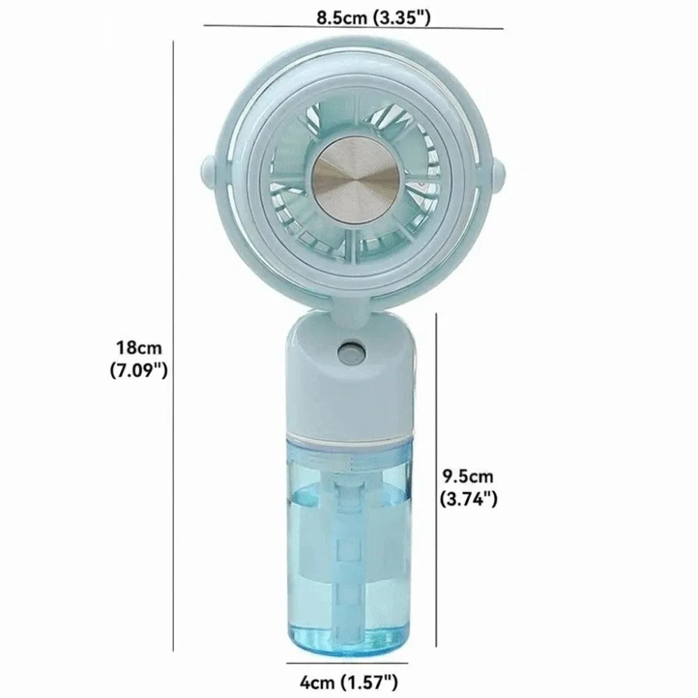 Rechargeable Mini Handheld Mist Spray Fan | USB 300mAh Handheld Mist Fan Axl