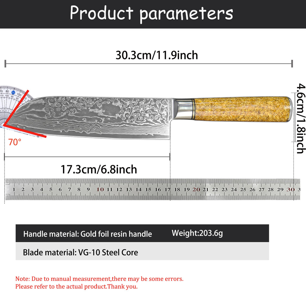 67-Layer Damascus Steel Santoku Knife | Sharp Chef Knife Damascus Santoku Knife Axl