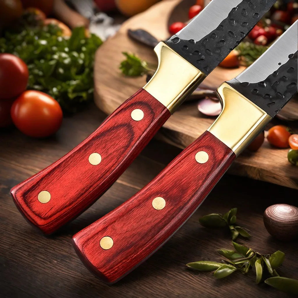 Handmade Forged Stainless Steel Kitchen Chef Knife | Wood Handle Kitchen Chef Knife Axl