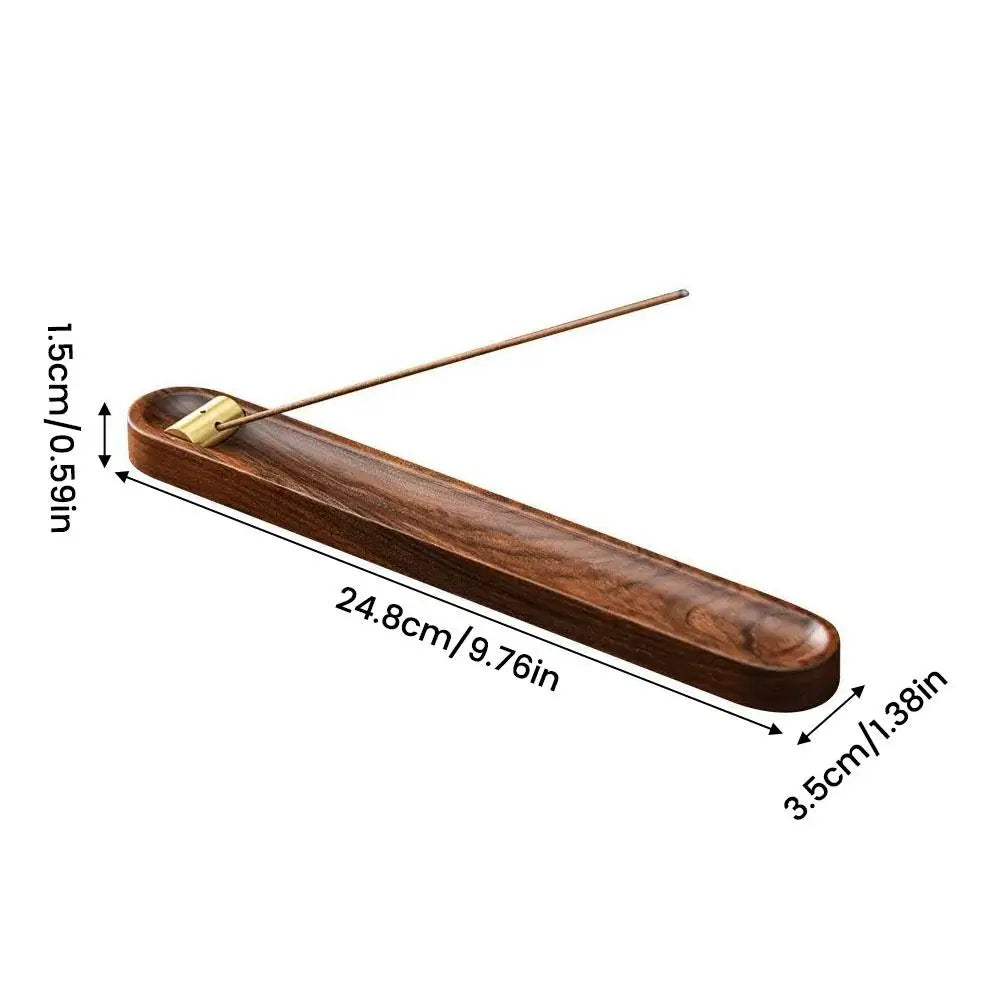 Walnut Wood Incense Stick Holder & Ash Tray – Brass Inlay Incense Stick Holder Axl