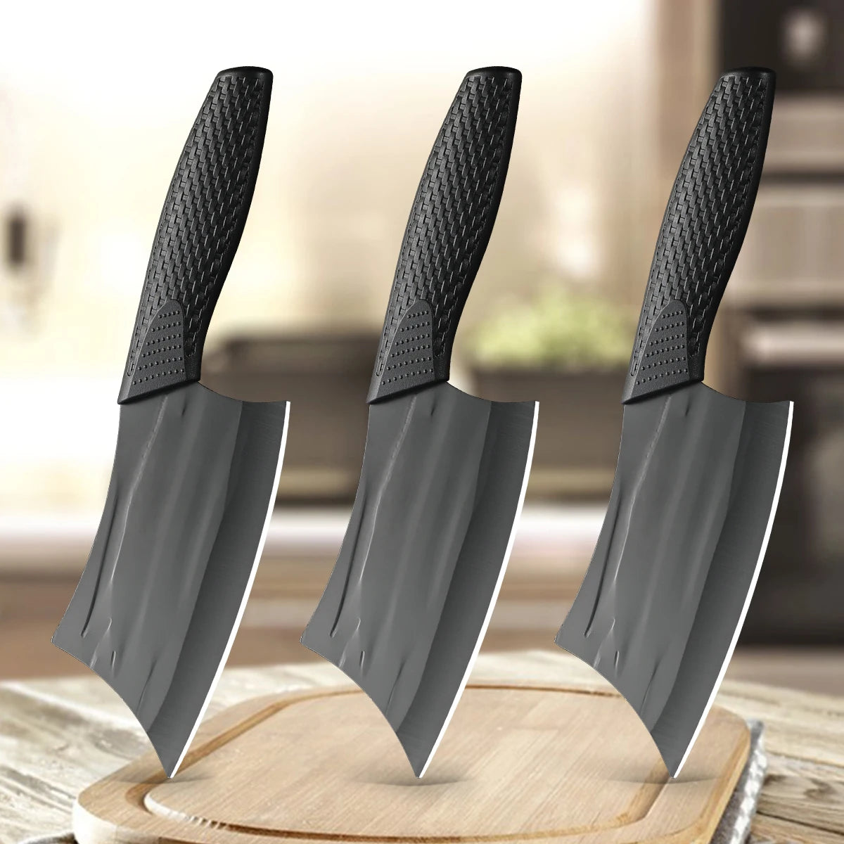 SHENJIU Forged Stainless Steel Kitchen Knife – Multi-Use Kitchen Knife Axl 3pcs C