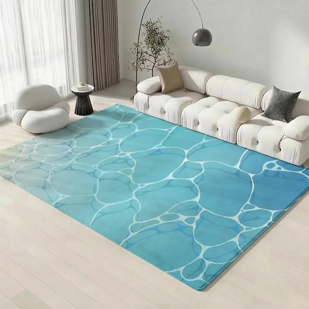 Water Ripples Flannel Floor Mat – Non-Slip Soft Indoor Rug Indoor Floor Rug Axl