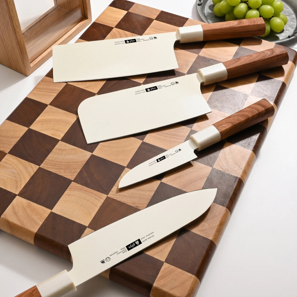 PLYS Ceramic Chef Knife Set – Sharp Blade & Wooden Handle Ceramic Chef Knife Axl