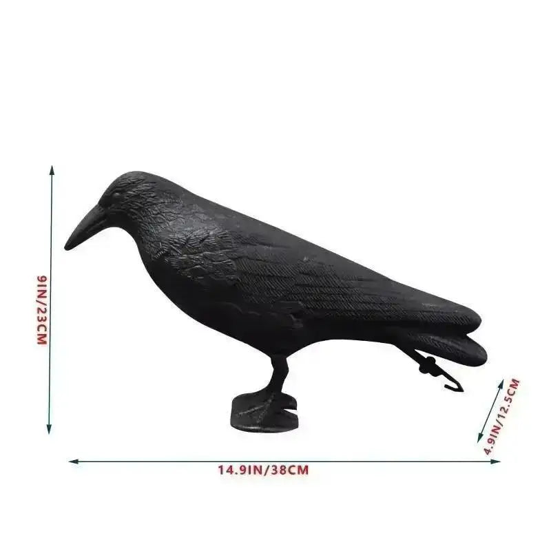 Realistic Black Crow Decoy Statue – Garden Bird Deterrent Garden Bird Decoy Axl black