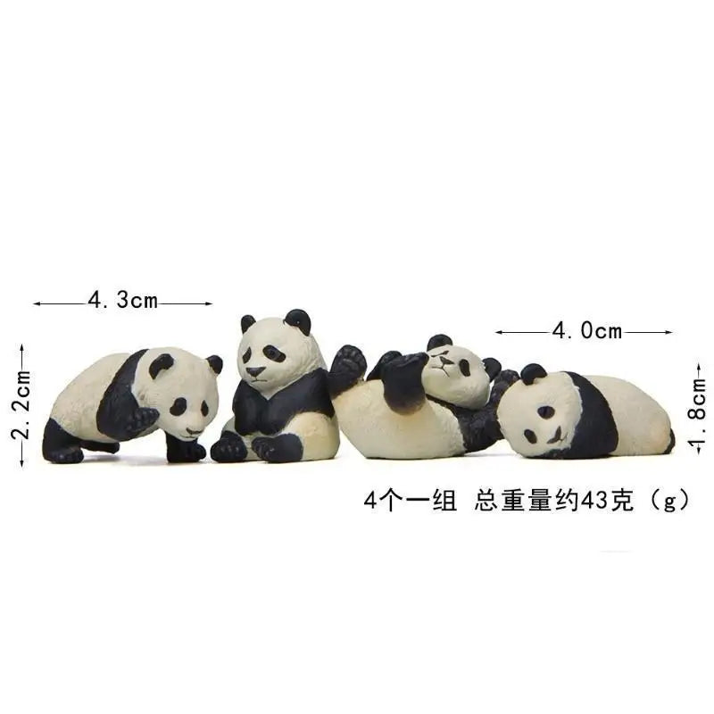 4-Piece Panda Miniature Figurines – Garden & Home Décor Set Garden Miniature Figurines Axl