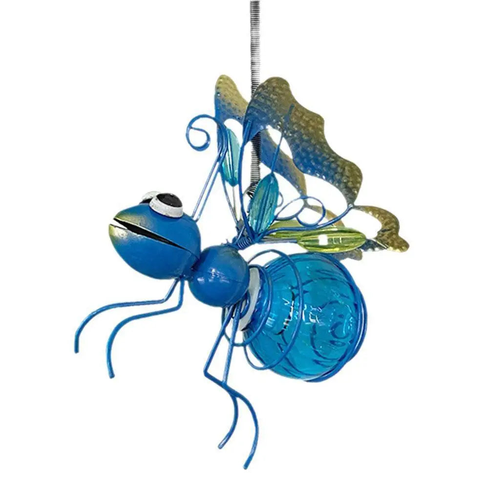 Solar Iron Insect Statue LED Fairy Light Outdoor Garden Decor Solar Garden Ornament Axl