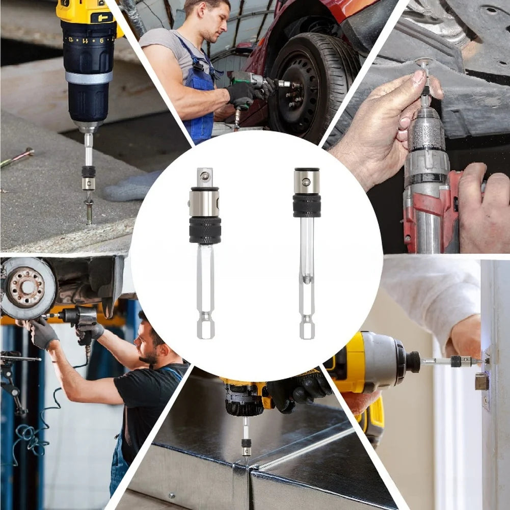 2-in-1 Socket Adapter & Bit Holder – 1/4" Quick-Lock Bar Bit Holder Adapter Axl