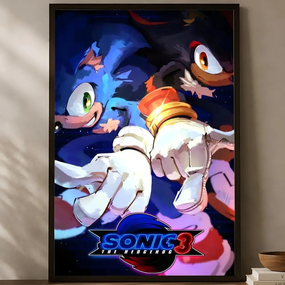 Sonic Character Self-Stick HD Wall Poster – Waterproof Room Decor Wall Art Poster Axl White11 30X40cmNoframe