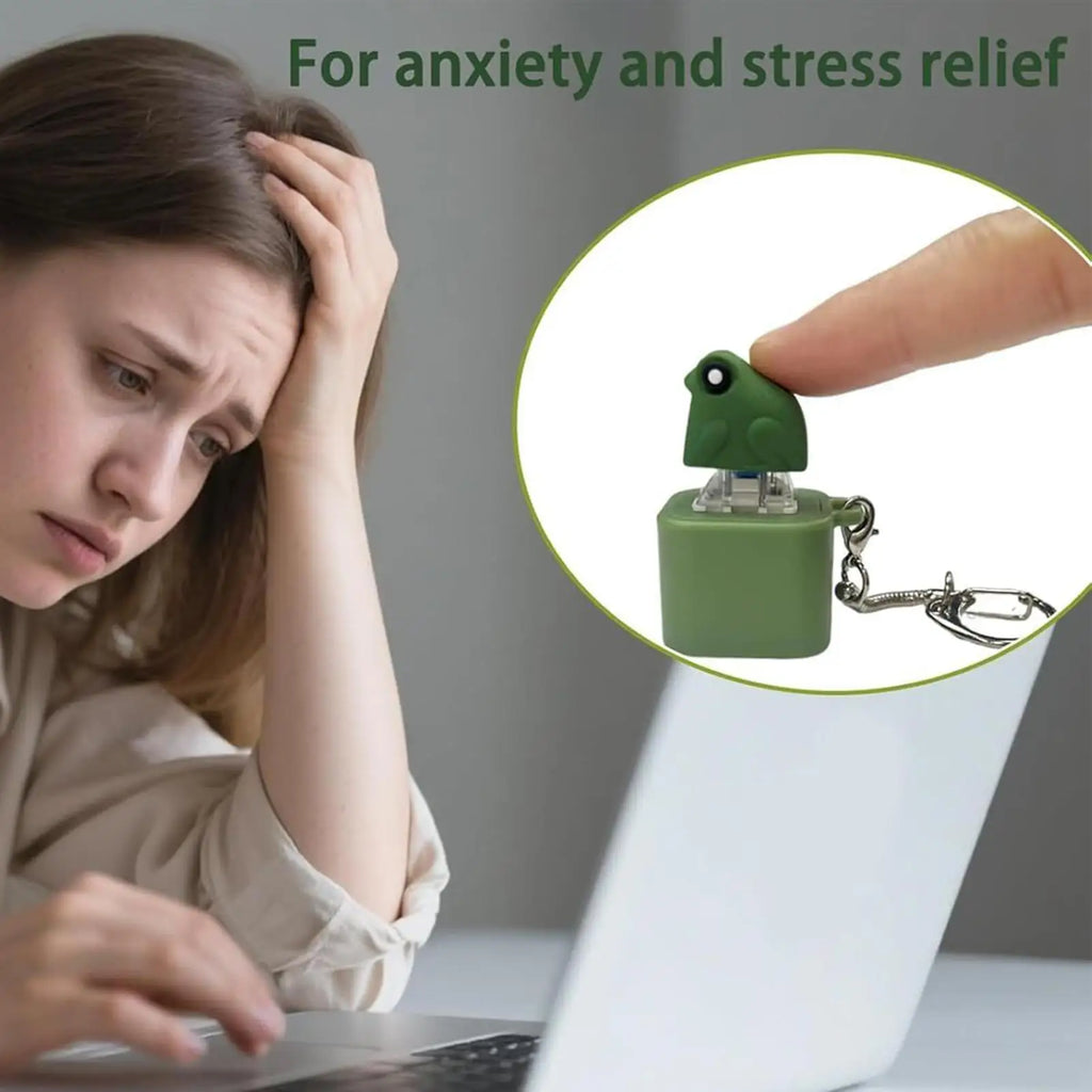 Rechargeable Croaking Frog Fidget Keychain – LED & Sound Fidget Keychain Toy Axl