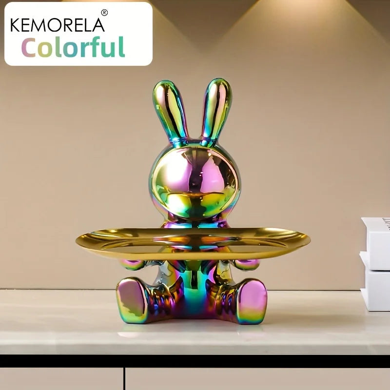 KEMORELA Ceramic Rabbit Key Storage Figurine | Home Decor Decorative Figurine Axl Colorful M