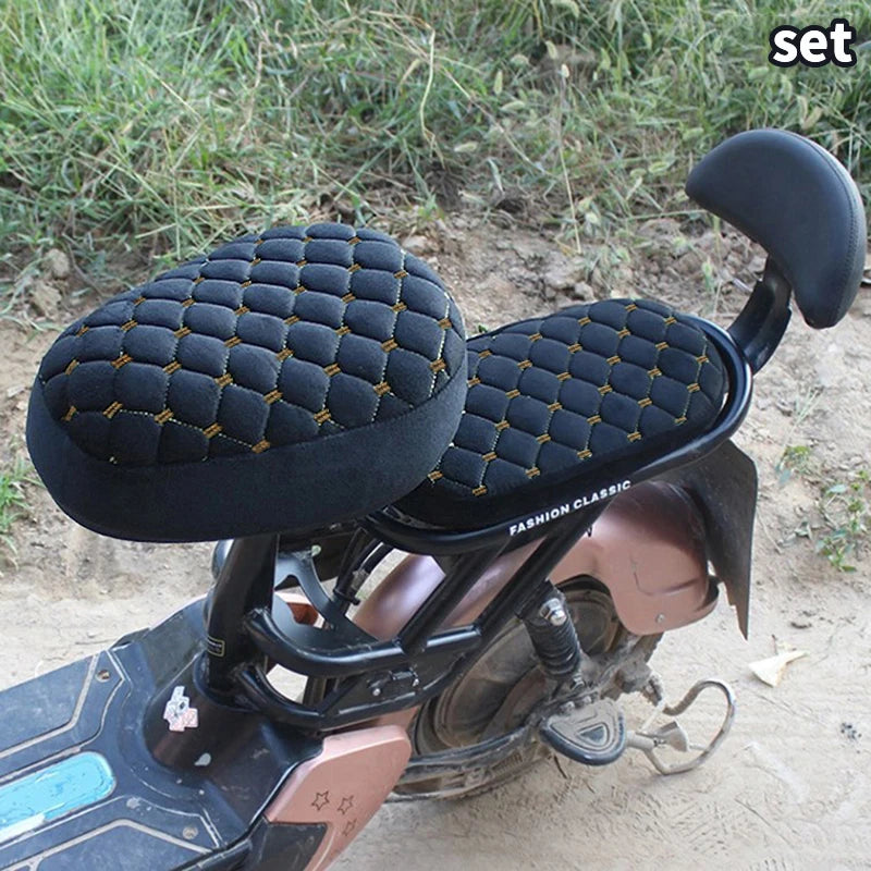 Universal Thickened Bicycle Seat Cover – Flannel, 3 Colors Bicycle Seat Cover Axl Black set