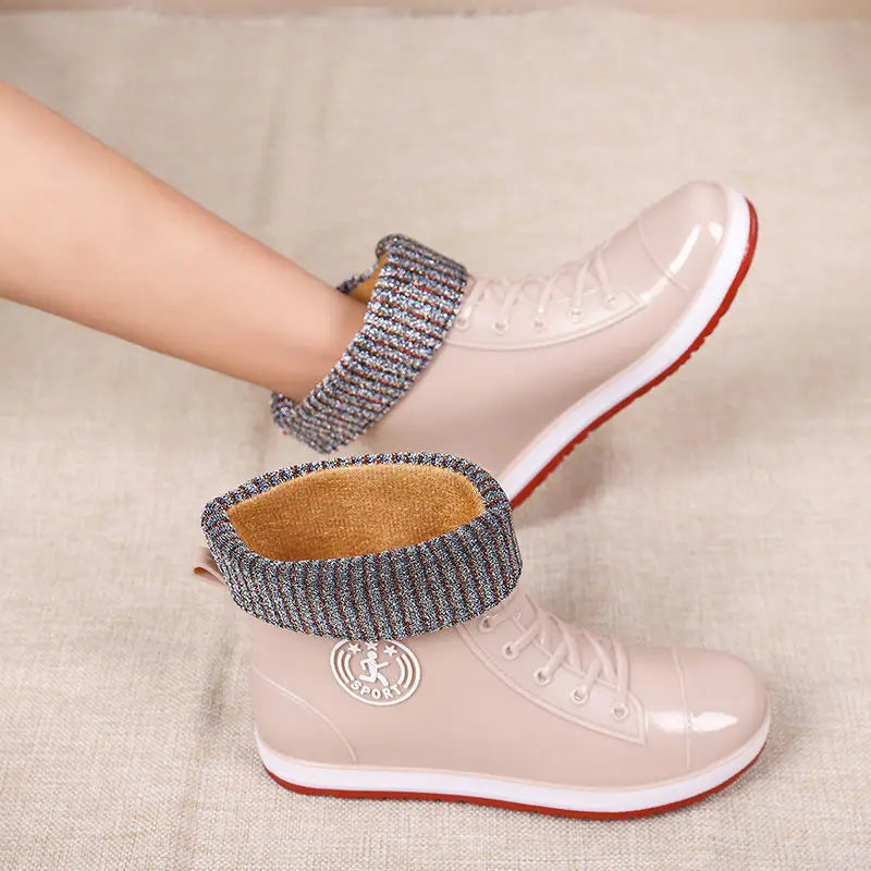 Women's Waterproof Ankle Rain Boots – Slip-On PVC Galoshes Women's Rain Boots Axl