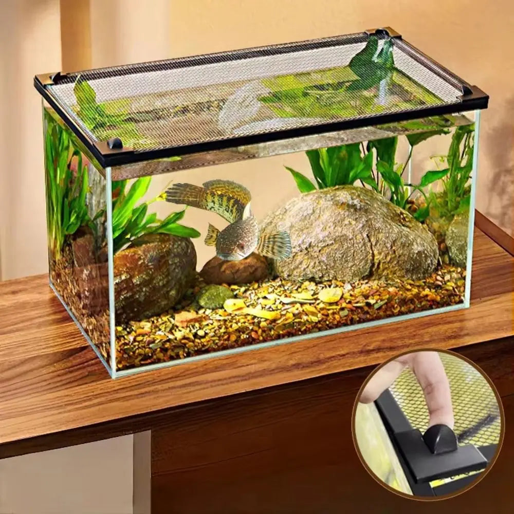 Magnetic Mesh Aquarium Lid Cover – Anti-Jump Fish Tank Net Aquarium Lid Cover Axl