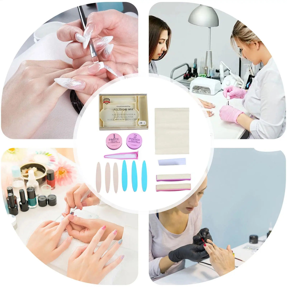 Natural Nail Buffer & Manicure Kit – Home Salon Set for Women Nail Manicure Kit Axl Default Title