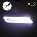 COB LED DRL & Turn Signal Fog Lamp – Waterproof Pair 12V LED Car DRL Light Axl WHITE