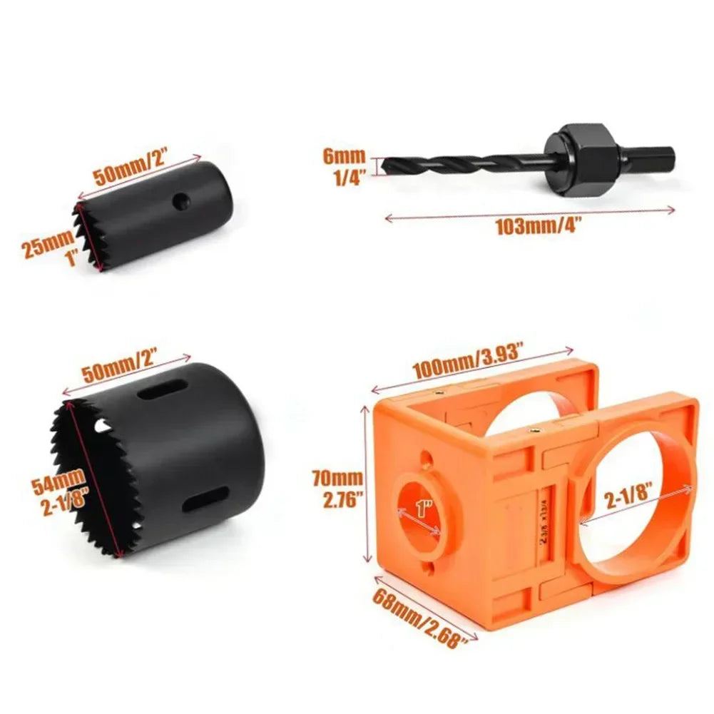 Door Lock Installation Kit – Adjustable Drill Guide & Hole Saw Door Lock Drill Kit Axl