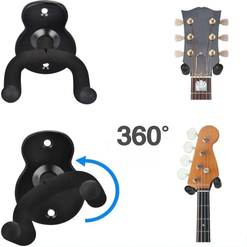 Wall Mount Guitar Hanger Hook – Ukulele, Violin & Bass Fit Guitar Wall Hanger Axl