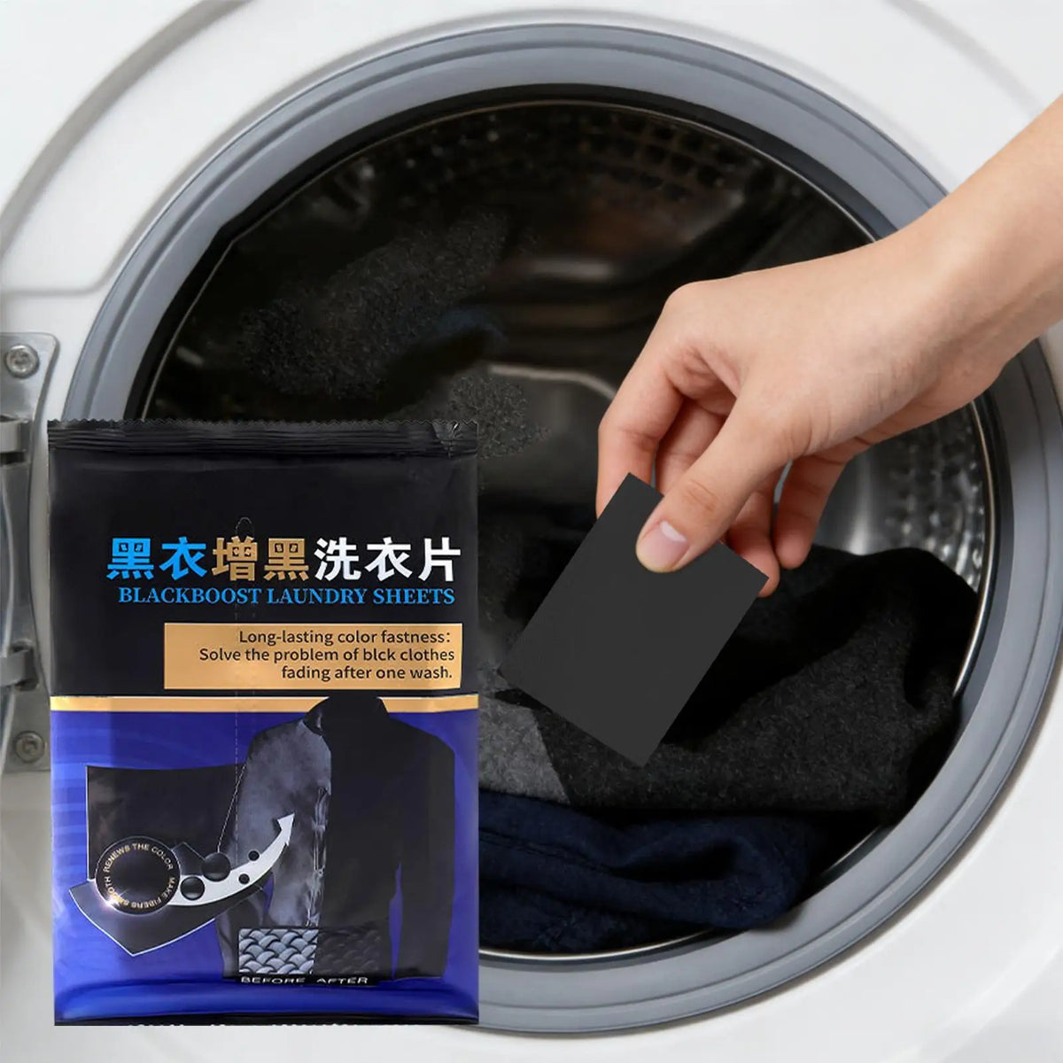 50-Pack Black Clothing Color Restorer Laundry Sheets Laundry Color Sheets Axl