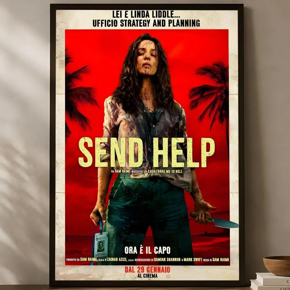Send Help Funny Wall Poster – Self-Stick HD PVC Art Decor Wall Art Poster Axl White10 50X70cmNoframe