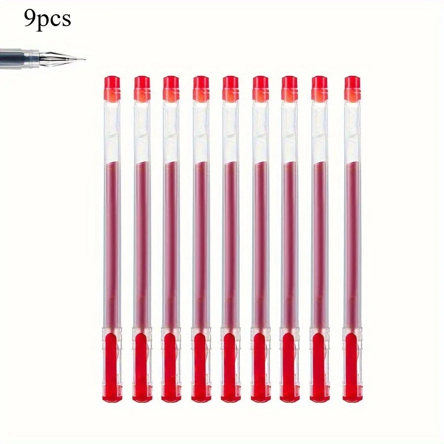 Diamond Tip Gel Pens 0.5mm – Quick-Dry, 9 or 27 Pack Gel Pen Set Axl Red-9pcs