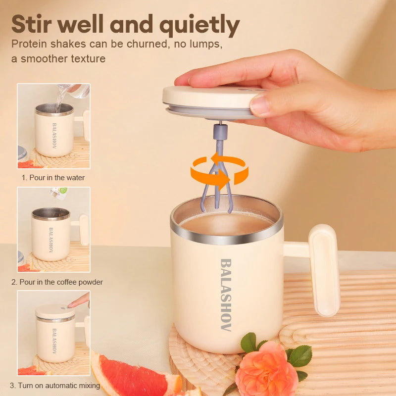 BALASHOV 400ml Electric Self-Stirring Coffee Mug | Auto Mix Cup Self-Stirring Mug Axl