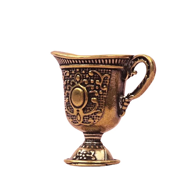 Miniature Brass Teacup Keychain Pendant | Antique Copper Decor Brass Decor Pendant Axl Copper