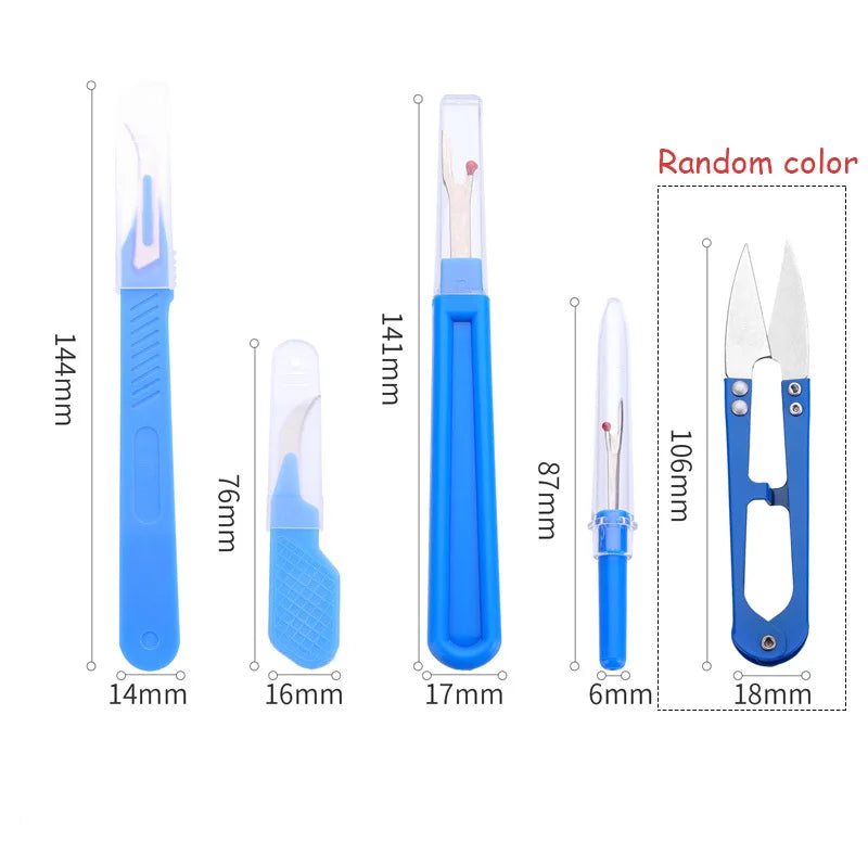 5-Piece Blue Seam Ripper & Sewing Scissors Kit Sewing Tool Kit Axl