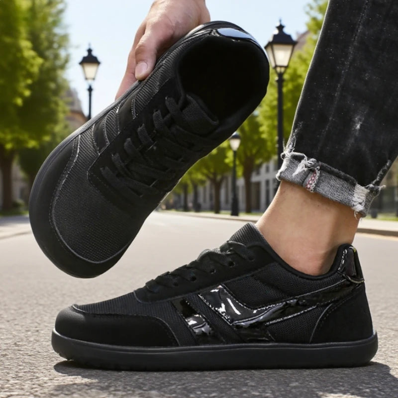 ZULIWAGN Men's Wide Sneakers – Soft Sole Breathable Running Shoes Athletic Sneakers Axl All Black 40