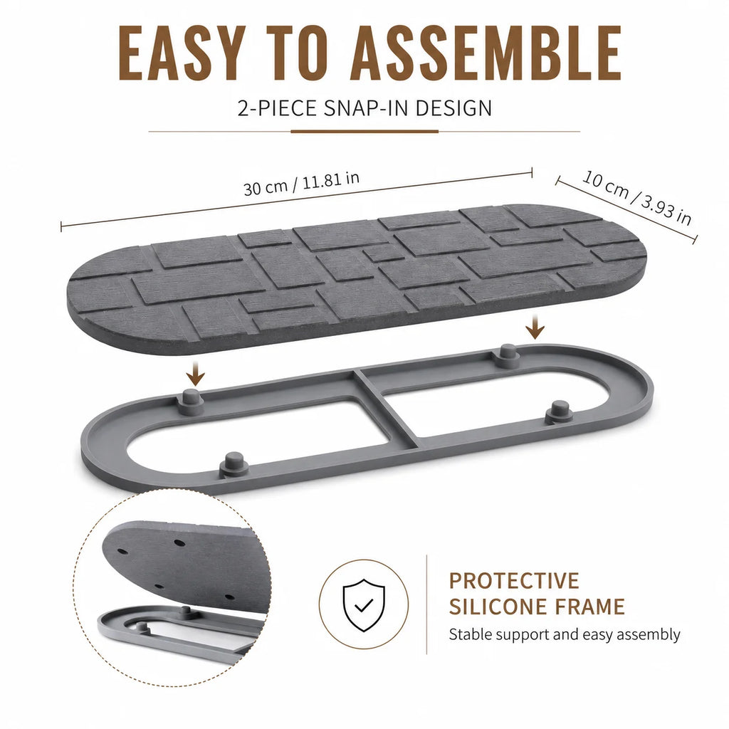 Diatomite Sink Tray with Silicone Base | Fast-Drying Stone Mat Stone Drying Mat Axl