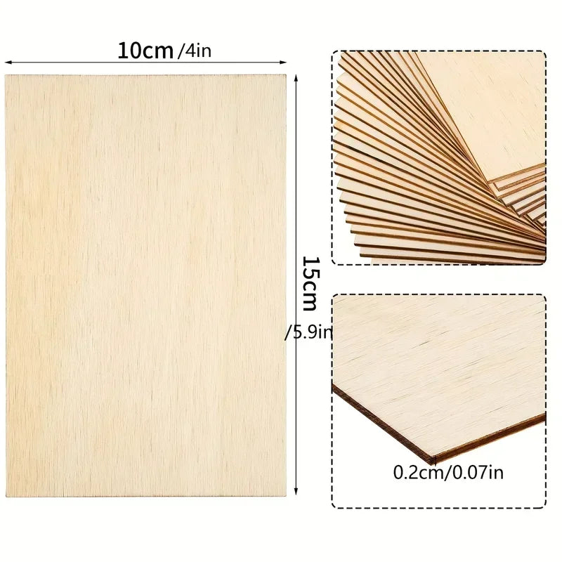 10-Pack Unfinished Wood Panels – DIY Craft & Painting Boards Wood Craft Panels Axl