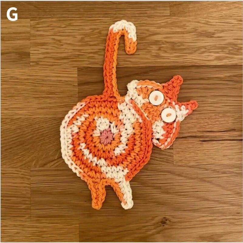Cat Butt Cloth Coaster – Non-Slip Cup Mat & Home Table Decor Novelty Drink Coaster Axl 15x10cm 7