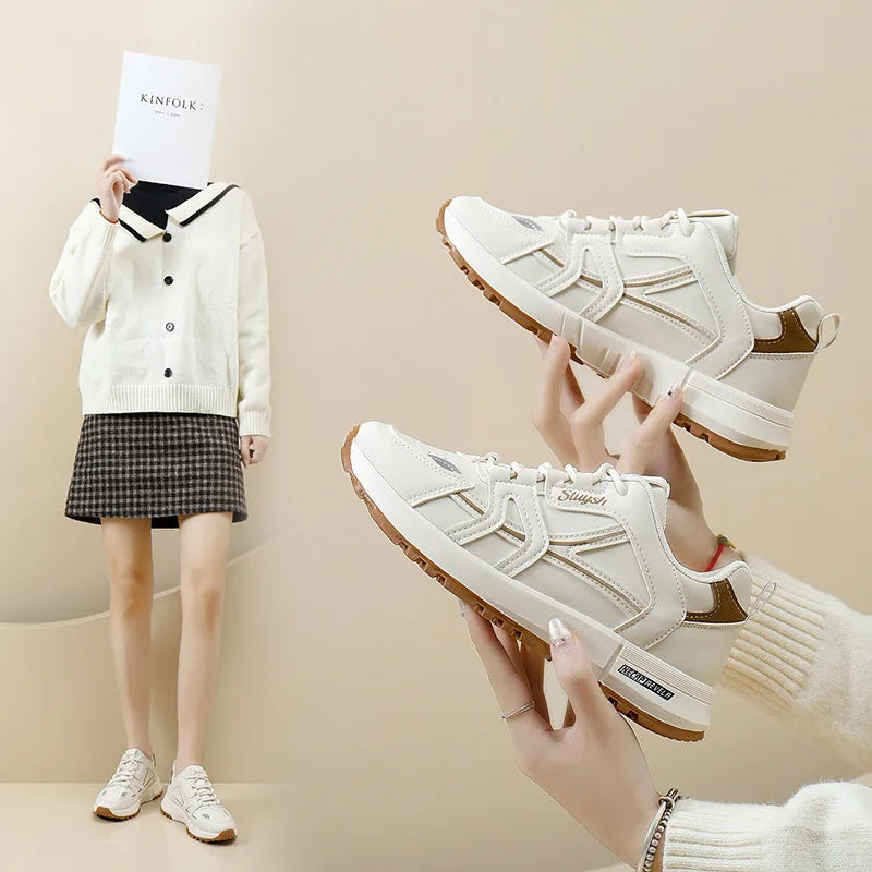 Women's Chunky Platform Sneakers – Breathable Air Mesh Lace-Up Platform Sneakers Axl