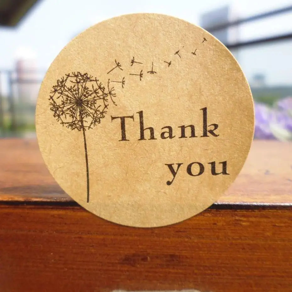 10 Sheets Dandelion Thank You Round Stickers – Gift & Baking Labels Decorative Labels Axl