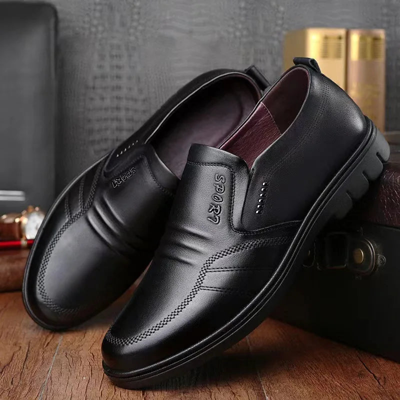 YBQJOO Men's Black Slip-On Loafers – Breathable Business Shoes Men's Loafers Axl