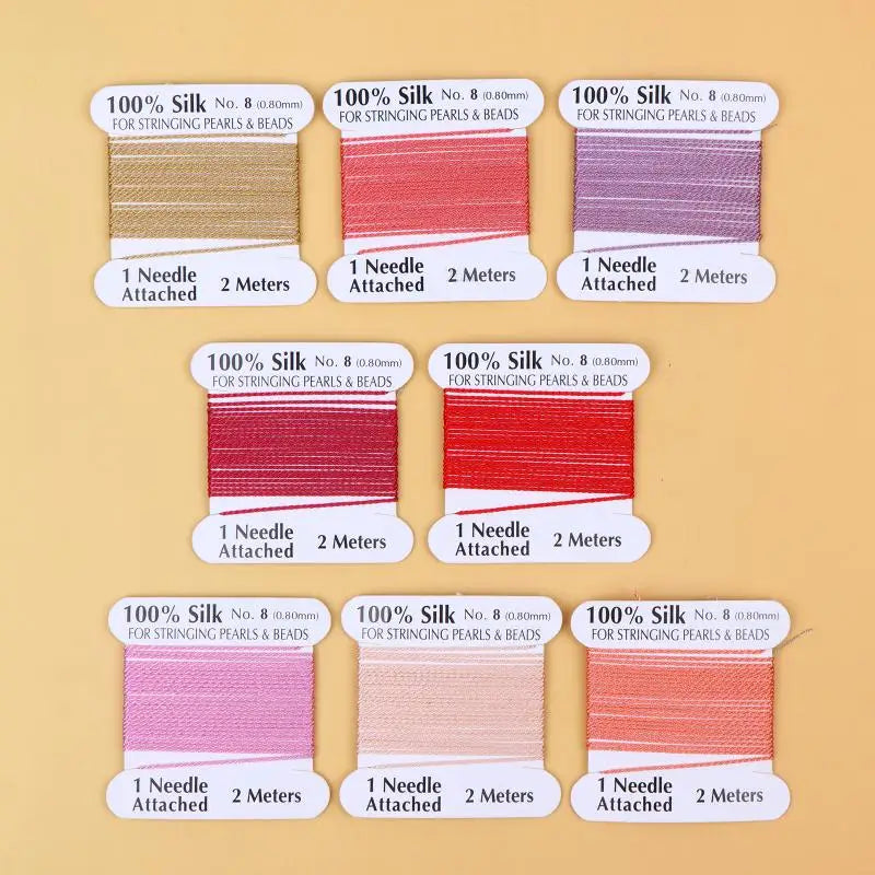 0.8mm Natural Silk Cord 2M – Multicolor DIY Jewelry Making Jewelry Making Cord Axl