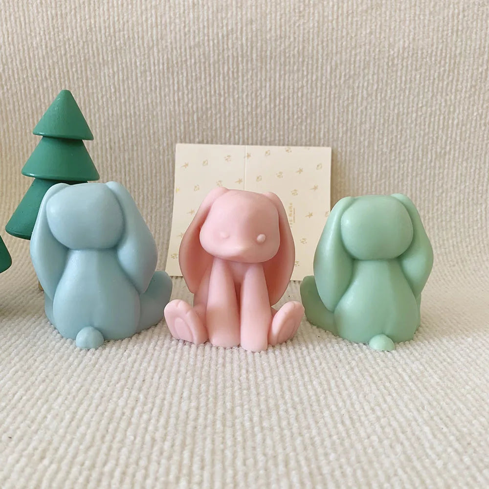 3D Rabbit Silicone Mold – Bunny Candle, Soap & Resin Mould Silicone Craft Mold Axl
