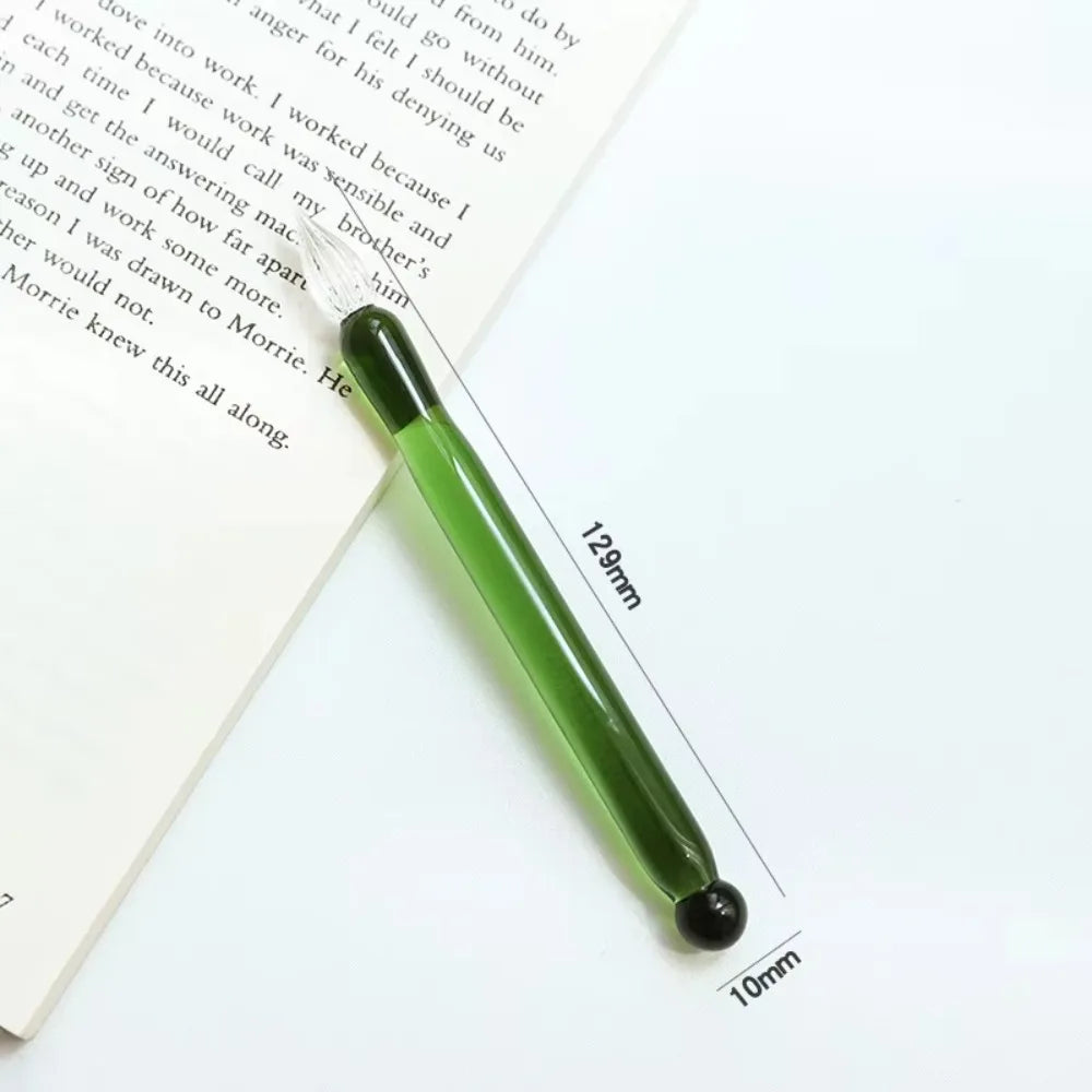 Transparent Glass Dip Pen – Calligraphy & Art Writing Pen Glass Dip Pen Axl Green