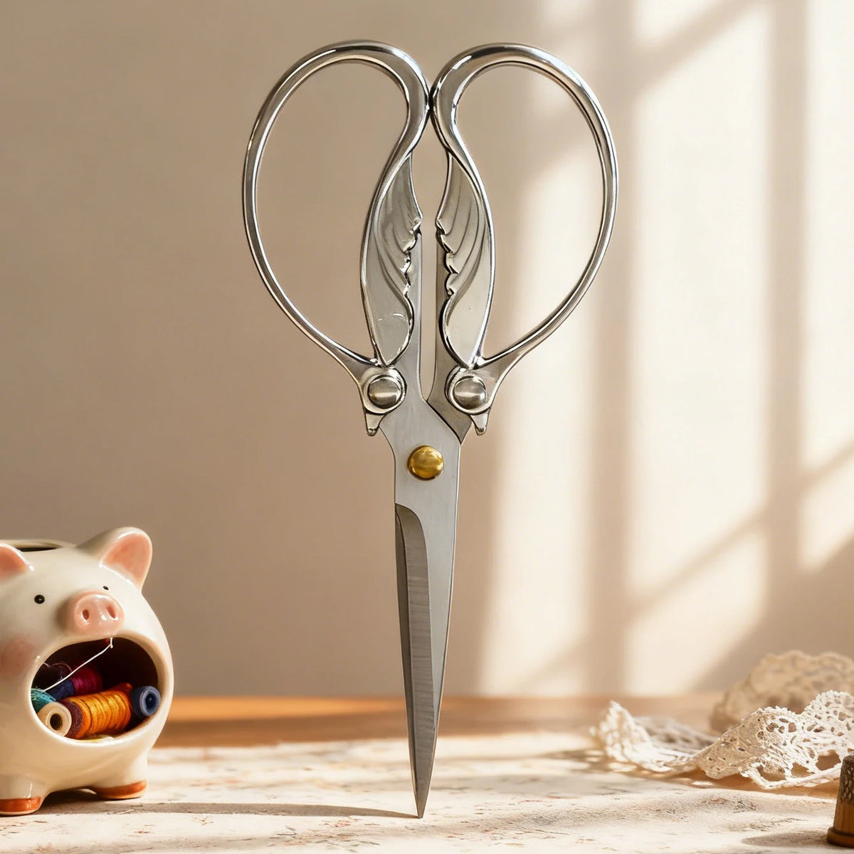 Retro Sewing Scissors – Stainless Steel Embroidery Shears Sewing Scissors Axl Scissors-Silvery